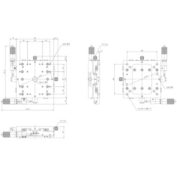 X・Y軸スリムステージ 125×125(鉄製) 中央精機 XYステージ(手動