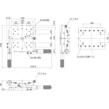 VCR 超精密X・Y軸ステージ 125×150 中央精機 XYステージ(手動 VCR 超精密X・Y軸ステージ 125×150 中央精機 XYステージ(手動
