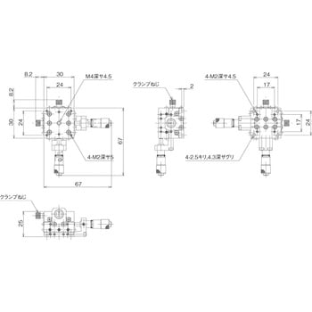 LD-3047-C1 ハイグレードアルミXYステージ 30×30(標準型) 1台 中央精機