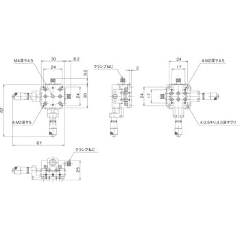 ハイグレードアルミXYステージ 30×30(対称型) 中央精機 XYステージ