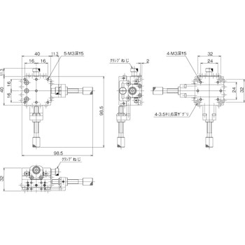 ハイグレードXYステージ 40×40(標準型) 中央精機