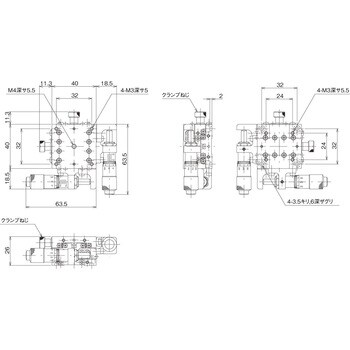 ハイグレードアルミXYステージ 40×40(対称型) 中央精機 XYステージ