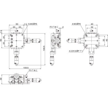 LD-5042-C1 ハイグレードXYステージ 50×50(標準型) 1台 中央精機