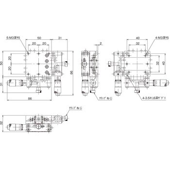 LD-5042-SR1-2 ハイグレードXYステージ 50×50(対称型) 1台 中央精機