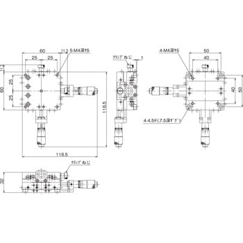 LD-6042-C1 ハイグレードXYステージ 60×60(標準型) 1台 中央精機