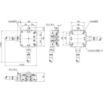 LD-6042-CR1 ハイグレードXYステージ 60×60(対称型) 1台 中央精機