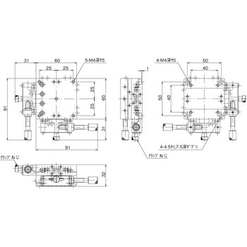 ハイグレードXYステージ 60×60(標準型) 中央精機