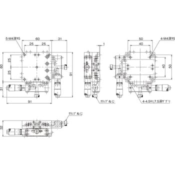 ハイグレードXYステージ 60×60(対称型) 中央精機 XYステージ(手動