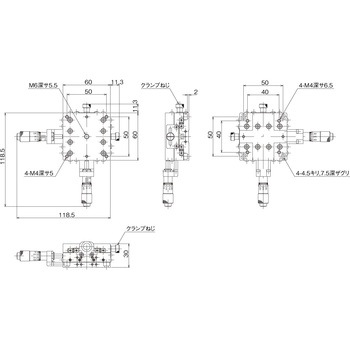 ハイグレードアルミXYステージ 60×60(対称型) 中央精機