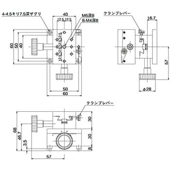 LD-612 DT X・Y軸ステージ 40×60 中央精機 ラック&ピニオン 片ハンドル