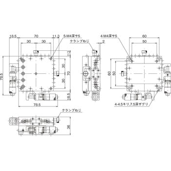 ハイグレードXYステージ 70×70(標準型) 中央精機 XYステージ(手動