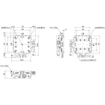 LD-7047-SR6 ハイグレードアルミXYステージ 70×70(対称型) 1台 中央