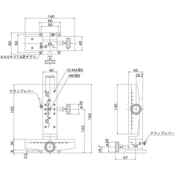 DT XZ軸ステージ 40×140 中央精機 XZ・ZYステージ 【通販モノタロウ】