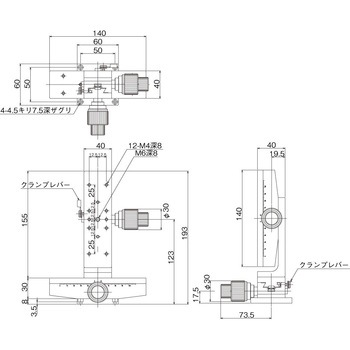 DT XZ軸ステージ 40×140(粗微動ハンドル) 中央精機