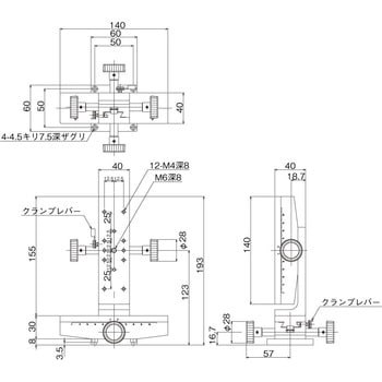 DT XZ軸ステージ 40×140(両ハンドル) 中央精機