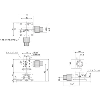 DT XZ軸ステージ 40×40(粗微動ハンドル) 中央精機