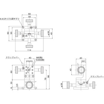 DT XZ軸ステージ 40×40(両ハンドル) 中央精機