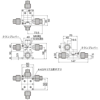 DT XZ軸ステージ 40×40(粗微動両ハンドル) 中央精機