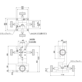 DT XZ軸ステージ 40×60(両ハンドル) 中央精機