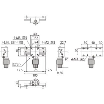 長作動ステージ (粗微動ハンドル) 中央精機