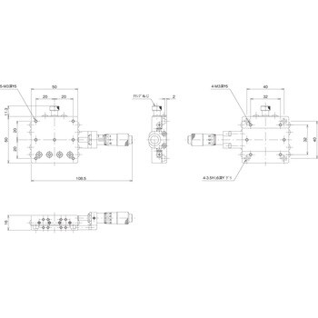 ハイグレードXステージ 50×50(標準型) 中央精機 Xステージ(手動