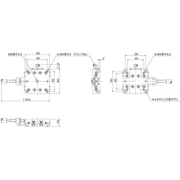 LS-6047-CR6 ハイグレードアルミXステージ 60×60(対称型) 1台 中央精機