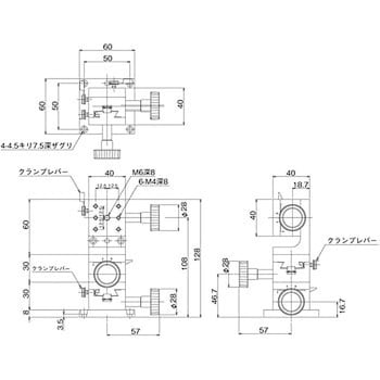 DT XYZ軸ステージ 40×40 中央精機 XYZ回転ステージ 【通販モノタロウ】