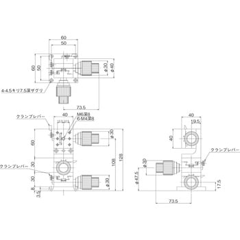 DT XYZ軸ステージ 40×40(粗微動ハンドル) 中央精機 XYZ回転ステージ