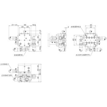 ハイグレードアルミXYZステージ 50×50 中央精機 XYZ回転ステージ