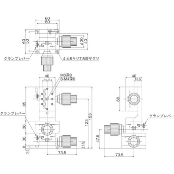 DT XYZ軸ステージ 40×60(粗微動ハンドル) 中央精機