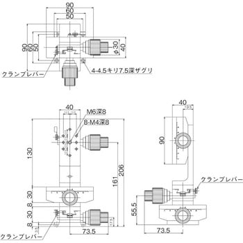 DT XYZ軸ステージ 40×90(粗微動ハンドル) 中央精機 XYZ回転ステージ