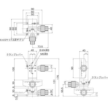 DT XYZ軸ステージ 40×90(粗微動ハンドル) - 中央精機