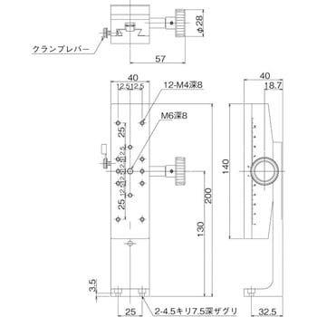 中央精機 DT Z軸ステージ 40×140（粗微動ハンドル） LV-112SL-