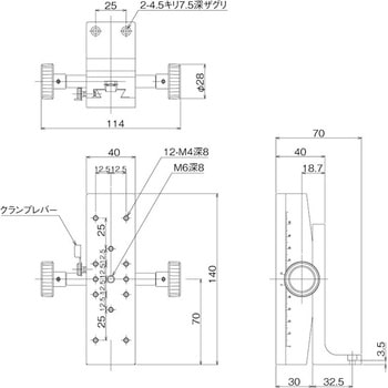 DT Z軸ステージ 40×140(両ハンドル) 中央精機