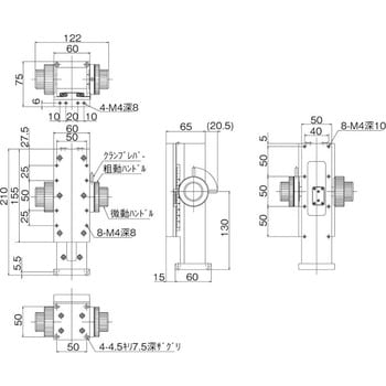 LV-243 長作動精密Z軸ステージ 60×155 中央精機 粗微動両ハンドル