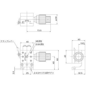 DT Z軸ステージ 40×40(粗微動ハンドル) 中央精機