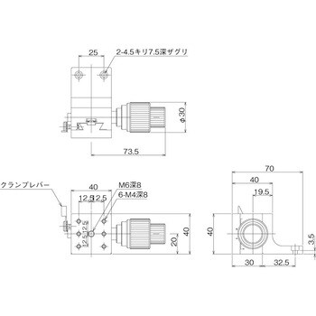 DT Z軸ステージ 40×40(粗微動ハンドル) 中央精機 Zステージ(手動