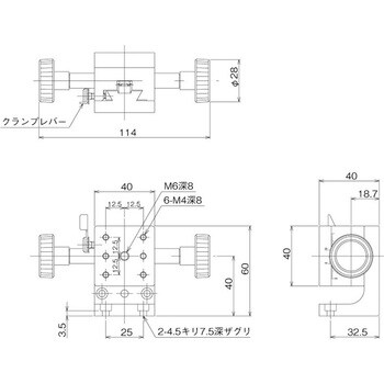 DT Z軸ステージ 40×40(両ハンドル) 中央精機 Zステージ(手動) 【通販