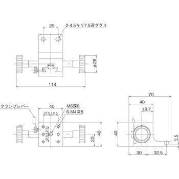 DT Z軸ステージ 40×40(両ハンドル) 中央精機 Zステージ(手動) 【通販