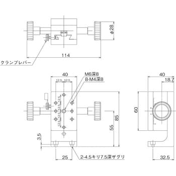 LV-612W DT Z軸ステージ 40×60(両ハンドル) 1台 中央精機 【通販サイト