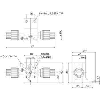 DT Z軸ステージ 40×60(粗微動両ハンドル) 中央精機 Zステージ(手動