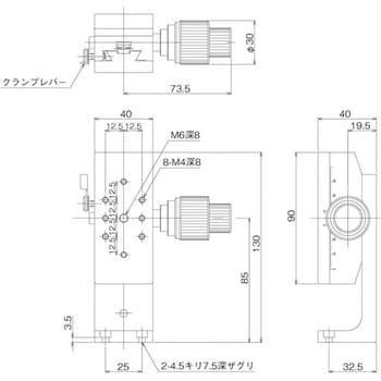 DT Z軸ステージ 40×90(粗微動ハンドル) 中央精機 Zステージ(手動