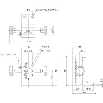 DT Z軸ステージ 40×90(両ハンドル) 中央精機