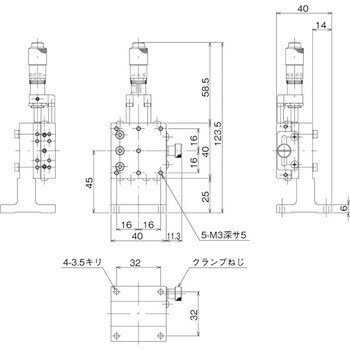 ハイグレードZステージ 40×40(対称型) 中央精機 Zステージ(手動