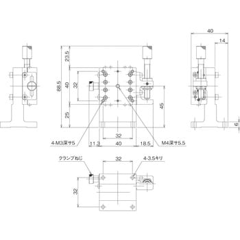 ハイグレードアルミZステージ 40×40(標準型) 中央精機 Zステージ(手動