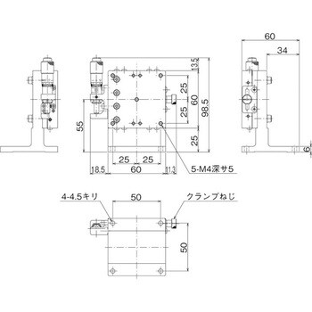 ハイグレードZステージ 60×60(対称型) 中央精機 Zステージ(手動