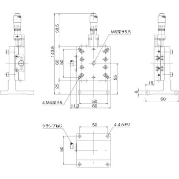 ハイグレードアルミZステージ 60×60(標準型) 中央精機 Zステージ(手動