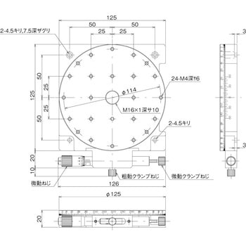 微動回転スリムステージ Φ125(逆マイクロタイプ) 中央精機