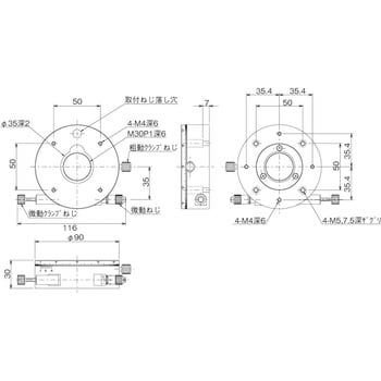 中央精機 透過型微動回転ステージ φ90（逆マイクロタイプ） RS-911T-R-