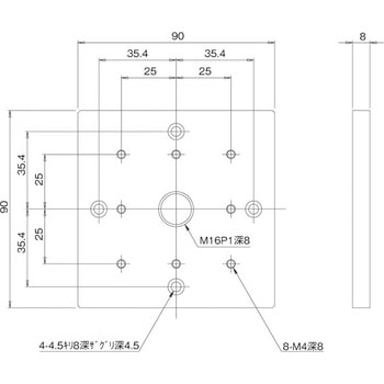アダプタープレート 90×90用 中央精機